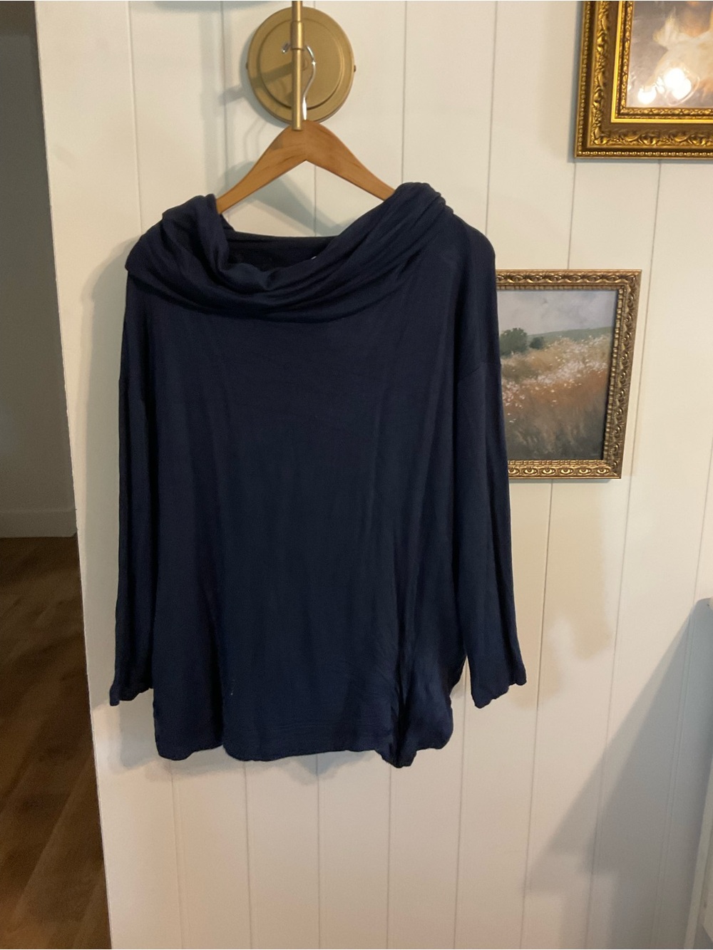 Lou & Grey Navy Cowl Neck Sweater
